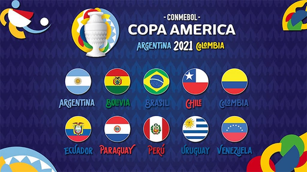 Copa America 2021 gồm 10 đội bóng tham gia tranh tài